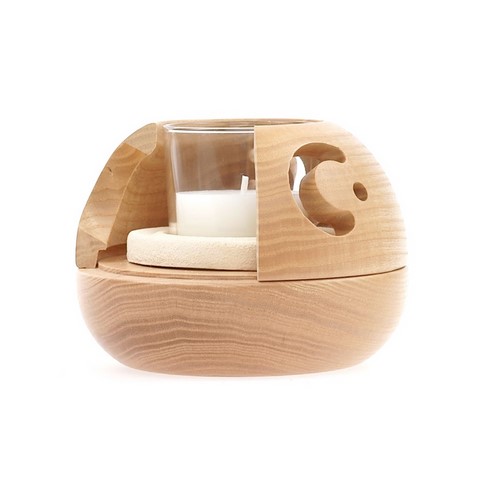 Photophore ouvert avec anneau en gypse Photophore diffuseur d'huiles essentielles ouvert avec anneau en gypse à l'intérieur